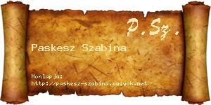 Paskesz Szabina névjegykártya